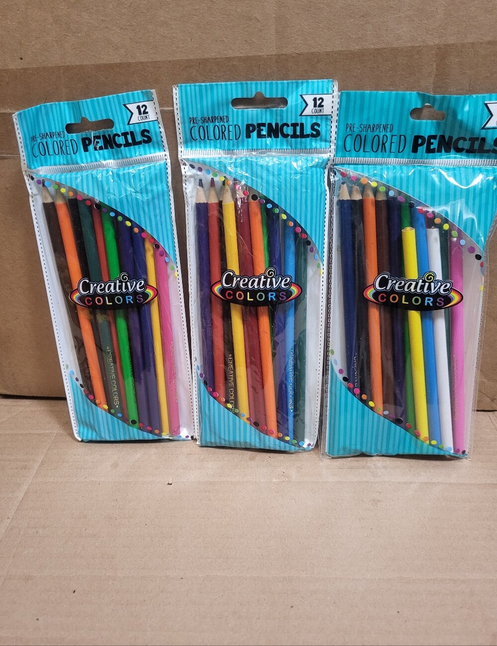 Creative Colors 12 Count Colored Pencils Lot Of 3 New